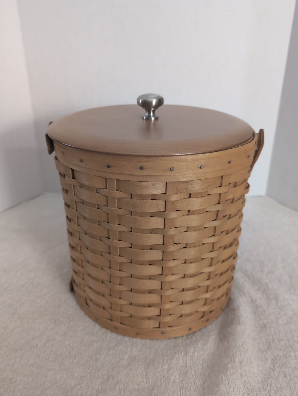 Vintage 2003 Longaberger Ice Bucket Basket With Lid, Liner & Insulated Protector